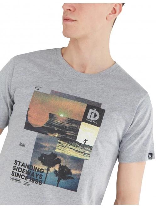 Fundango Basic - T Logo-9 T-shirt férfi rövid ujjú póló szürke színben 5