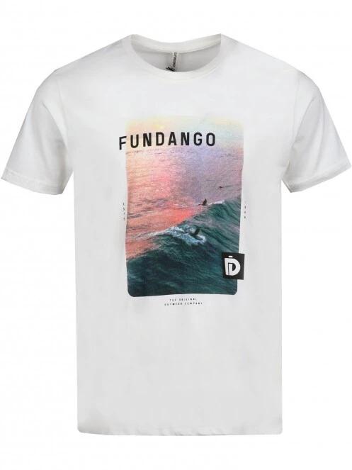 Fundango Basic - T Logo-10 T-shirt férfi rövid ujjú póló fehér színben 6