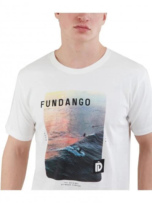 Fundango Basic - T Logo-10 T-shirt férfi rövid ujjú póló fehér színben 4