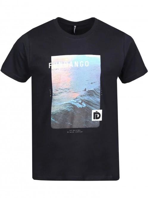 Fundango Basic - T Logo-10 T-shirt férfi rövid ujjú póló fekete színben 7