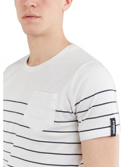 Fundango Jaggy Pocket T-shirt férfi rövid ujjú póló fehér színben 5