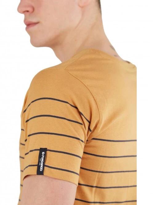 Fundango Jaggy Pocket T-shirt férfi rövid ujjú póló sárga színben 5
