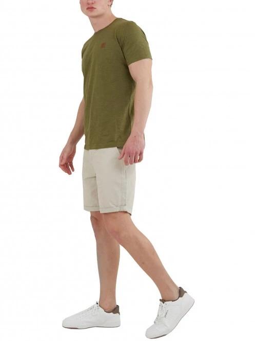 Fundango Jaggy Structured T-Shirt férfi rövid ujjú póló oliva színben 4