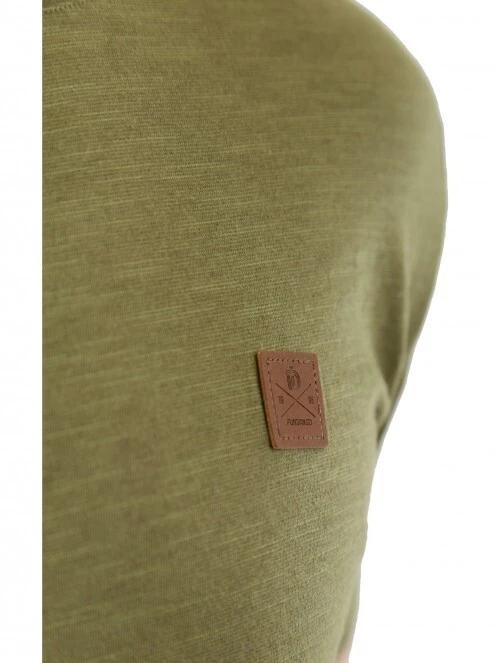 Fundango Jaggy Structured T-Shirt férfi rövid ujjú póló oliva színben 5