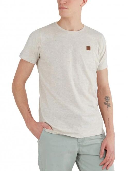 Fundango Jaggy Structured T-Shirt férfi rövid ujjú póló homok színben 2