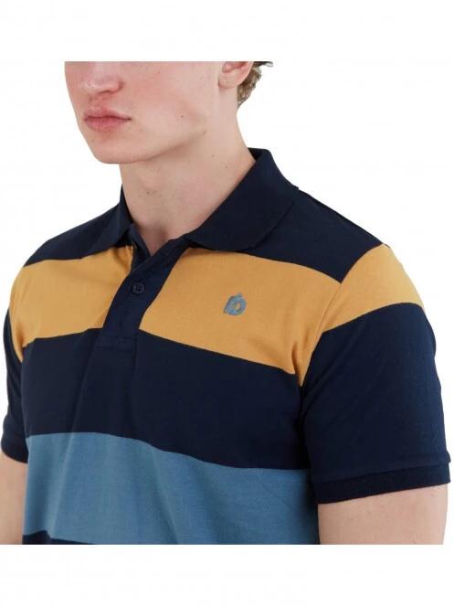 Fundango Incognito Stripe Poloshirt férfi galléros póló sötétkék színben 5