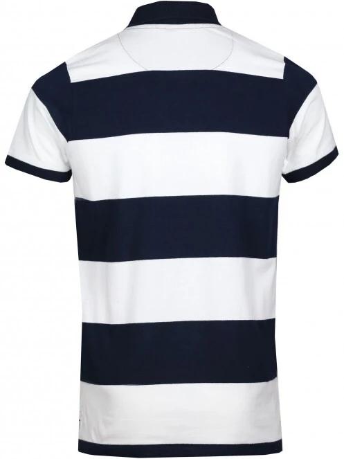 Fundango Incognito Stripe Poloshirt férfi galléros póló sötétkék színben 8