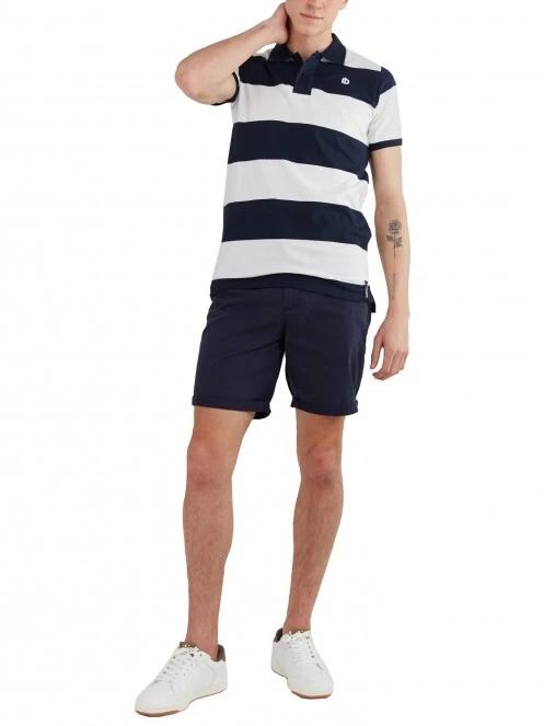 Fundango Incognito Stripe Poloshirt férfi galléros póló sötétkék színben 4