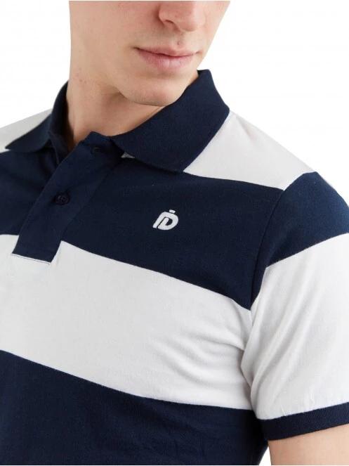 Fundango Incognito Stripe Poloshirt férfi galléros póló sötétkék színben 5