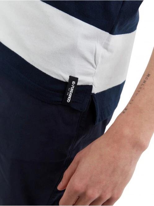Fundango Incognito Stripe Poloshirt férfi galléros póló sötétkék színben 6