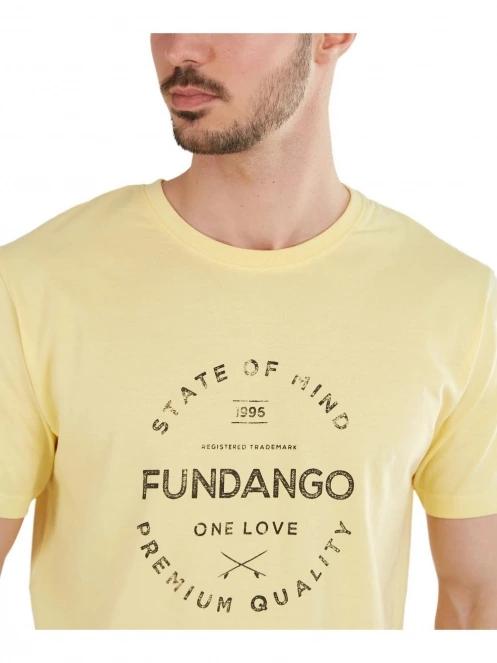 Fundango Basic-T Logo 04 férfi rövid ujjú póló sárga színben 5