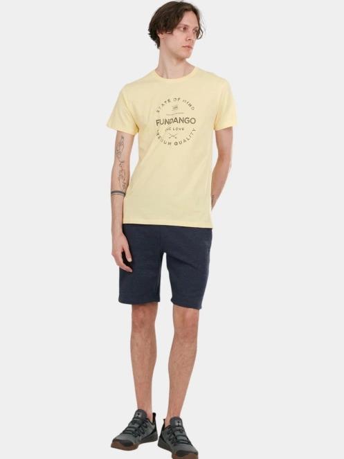 Fundango Basic-T Logo 04 férfi rövid ujjú póló sárga színben 4