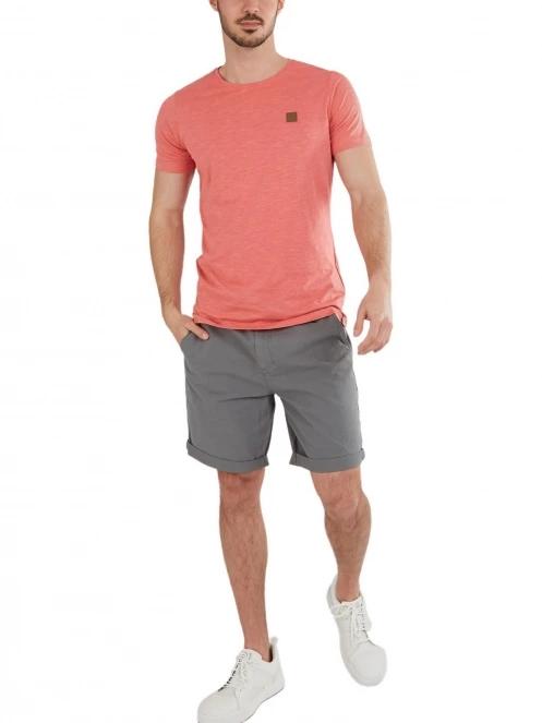 Fundango Jaggy Structured T-Shirt férfi rövid ujjú póló rózsaszín színben 4