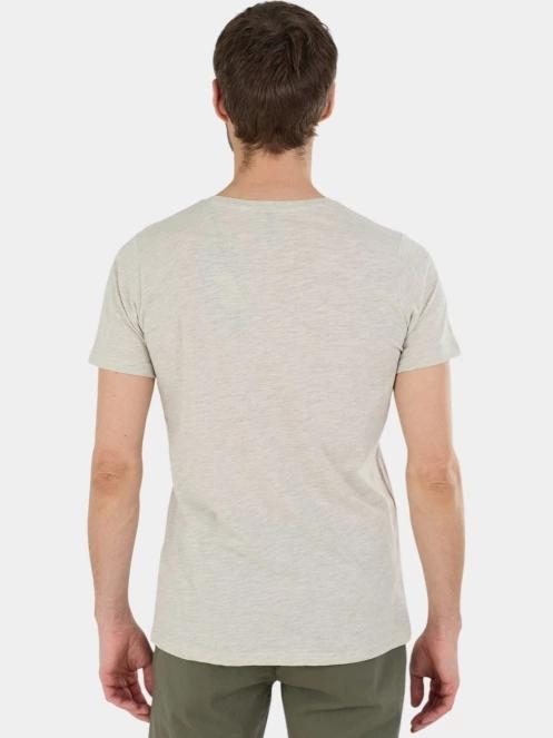 Fundango Jaggy Structured T-shirt férfi rövid ujjú póló homok színben 3