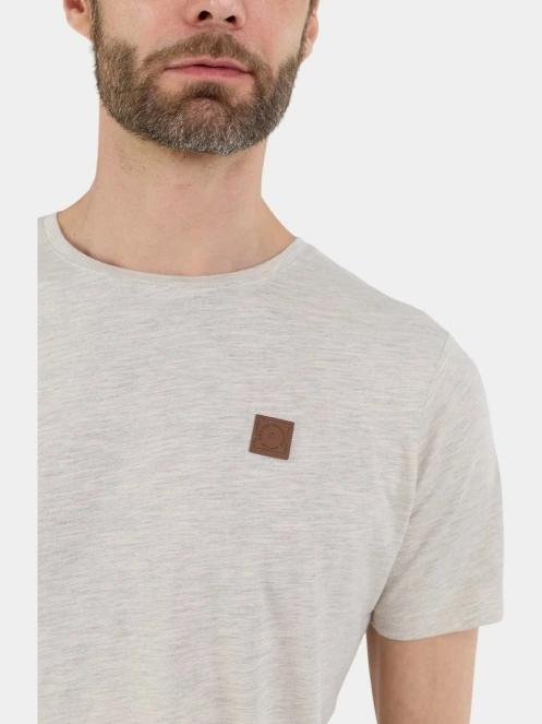 Fundango Jaggy Structured T-shirt férfi rövid ujjú póló homok színben 6