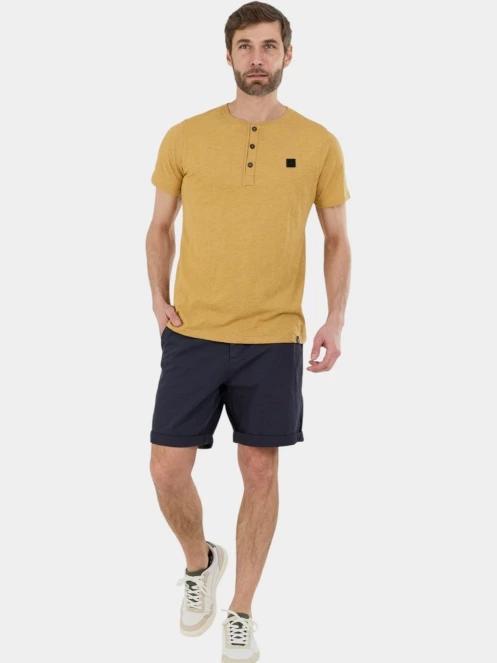 Fundango Phase Henley T-shirt férfi rövid ujjú póló sárga színben 4