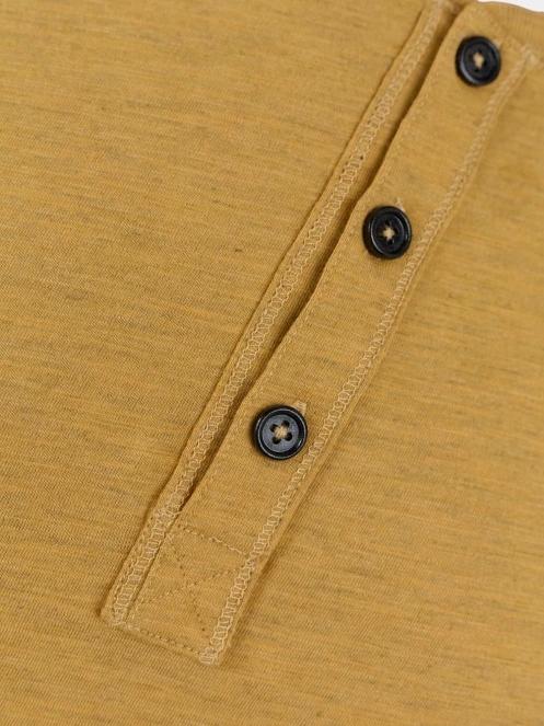 Fundango Phase Henley T-shirt férfi rövid ujjú póló sárga színben 7