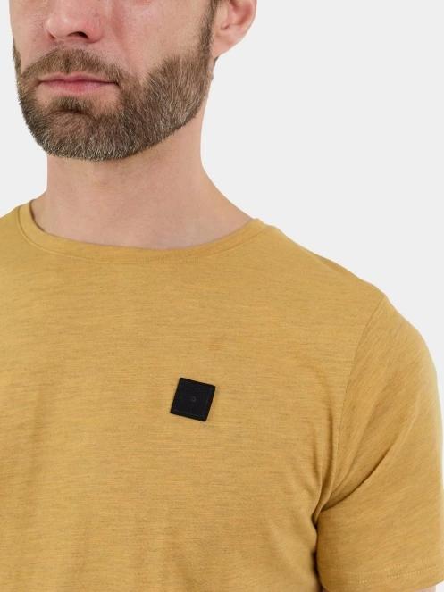 Fundango Jaggy II Structured T-shirt férfi rövid ujjú póló sárga színben 6