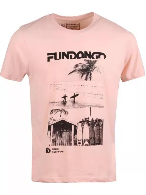 Fundango Basic T Logo 6 férfi rövid ujjú póló rózsaszín színben 4