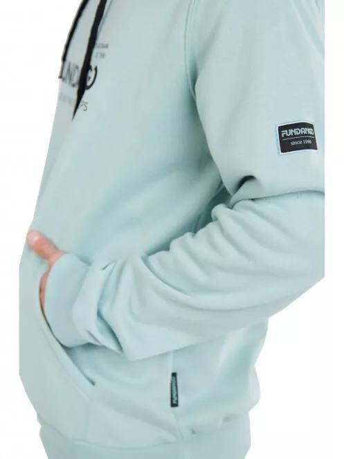 Fundango Hoover Hooded sweatshirt férfi kapucnis pulóver zöld színben 4