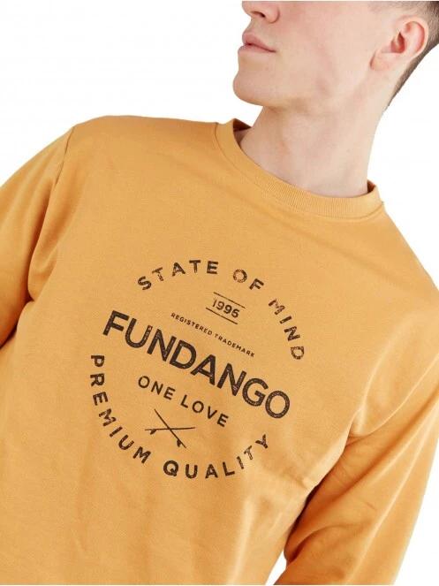 Fundango Warren Sweatshirt férfi pulóver sárga színben 5