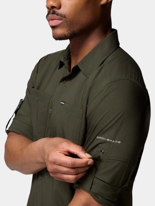 Columbia Silver Ridge Utility Lite Long Sleeve Shirt férfi hosszú ujjú túraing zöld színben 6
