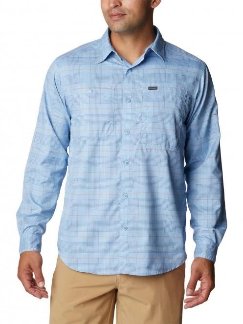 Columbia Silver Ridge Utility Lite Plaid LS férfi túraing kék színben 2