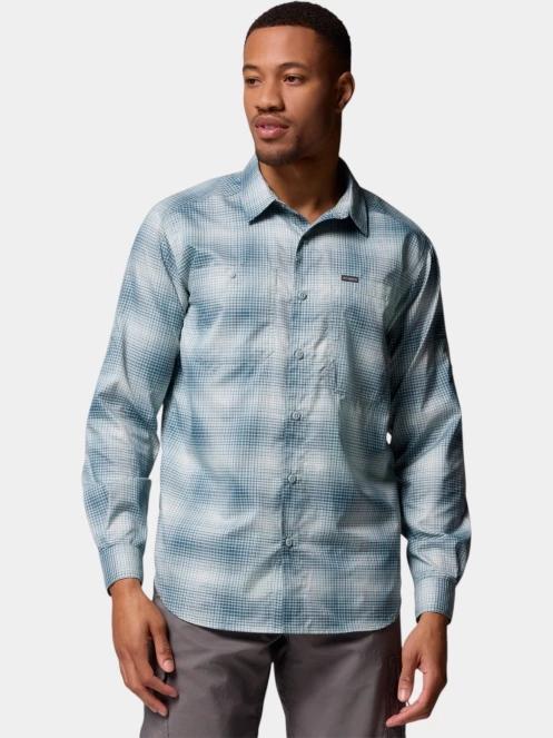Columbia Silver Ridge Utility Lite Plaid Long Sleeve Shirt férfi hosszú ujjú túraing kék színben 2