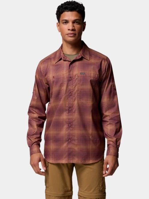 Columbia Silver Ridge Utility Lite Plaid Long Sleeve Shirt férfi hosszú ujjú túraing piros színben 2