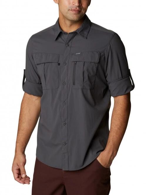 Columbia Newton Ridge II Long Sleeve Shirt férfi túraing szürke színben 5