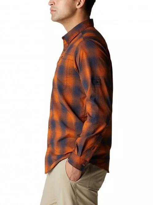 Columbia Newton Ridge II Plaid Long Sleeve Shirt férfi túraing narancssárga színben 4