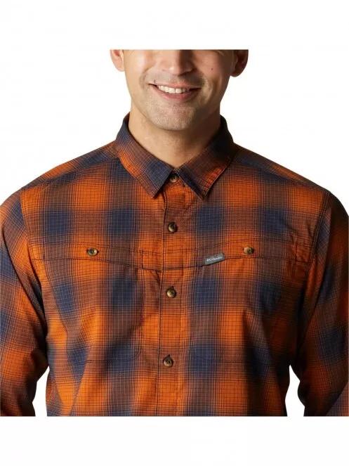 Columbia Newton Ridge II Plaid Long Sleeve Shirt férfi túraing narancssárga színben 6
