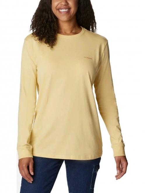 Columbia North Cascades Long Sleeve Tee női hosszú ujjú póló sárga színben 2