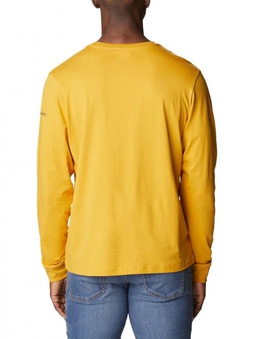Columbia CSC Seasonal Logo Long Sleeve Tee férfi hosszú ujjú póló sárga színben 4