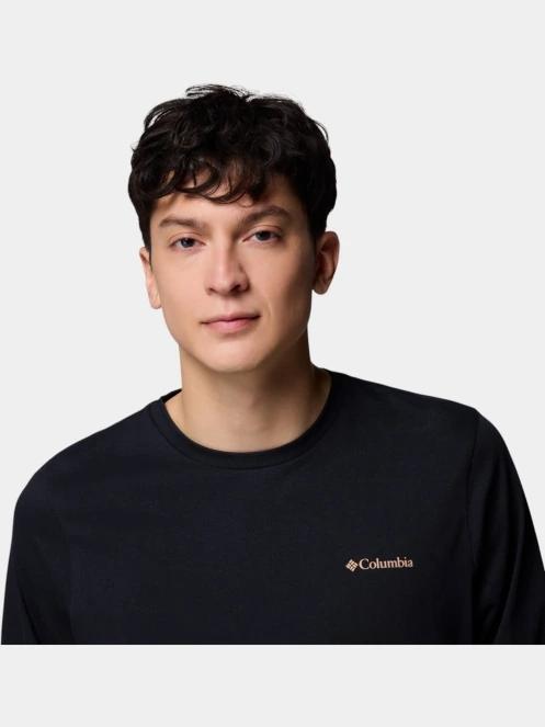 Columbia CSC Seasonal Logo Long Sleeve Tee férfi hosszú ujjú póló fekete színben 6