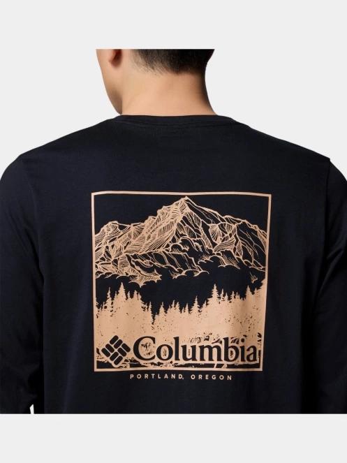 Columbia CSC Seasonal Logo Long Sleeve Tee férfi hosszú ujjú póló fekete színben 7