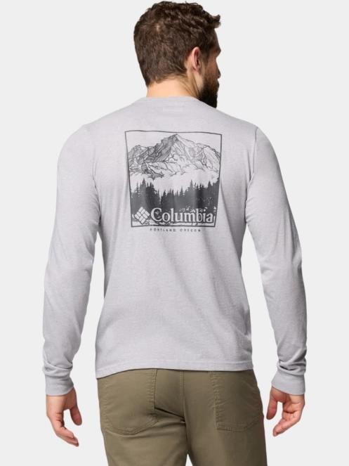 Columbia CSC Seasonal Logo Long Sleeve Tee férfi hosszú ujjú póló szürke színben 4