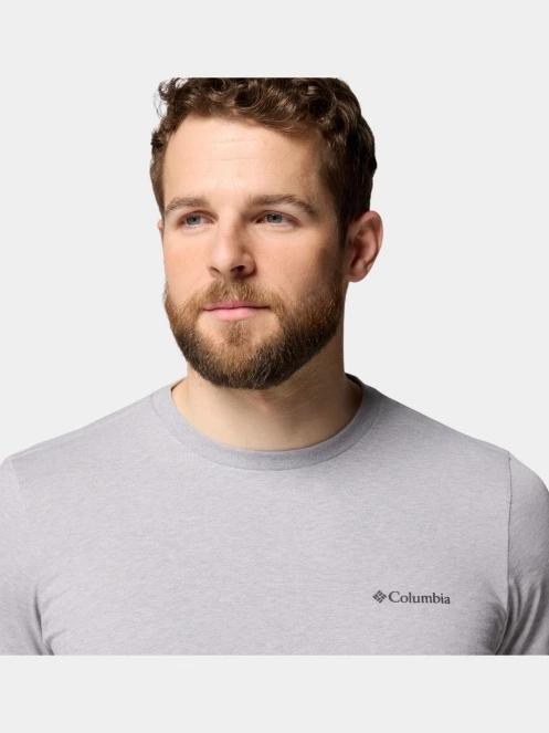 Columbia CSC Seasonal Logo Long Sleeve Tee férfi hosszú ujjú póló szürke színben 6