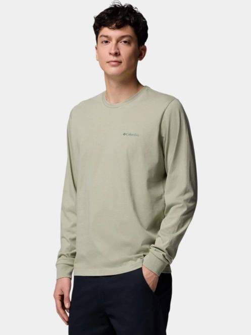 Columbia CSC Seasonal Logo Long Sleeve Tee férfi hosszú ujjú póló zöld színben 3
