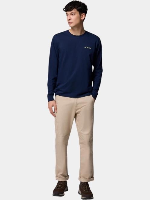 Columbia CSC Seasonal Logo Long Sleeve Tee férfi hosszú ujjú póló kék színben 5