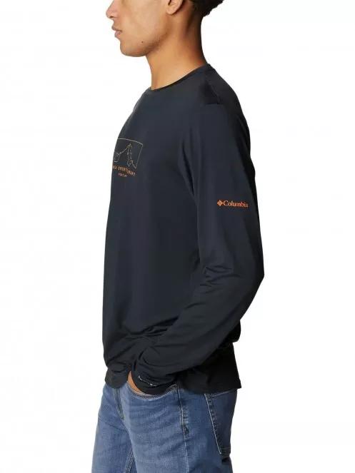 Columbia Tech Trail LS Graphic férfi rövid ujjú sport póló fekete színben 4