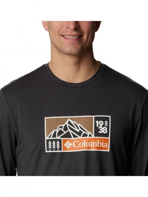 Columbia Tech Trail Long Sleeve Graphic férfi hosszú ujjú sport póló fekete színben 5