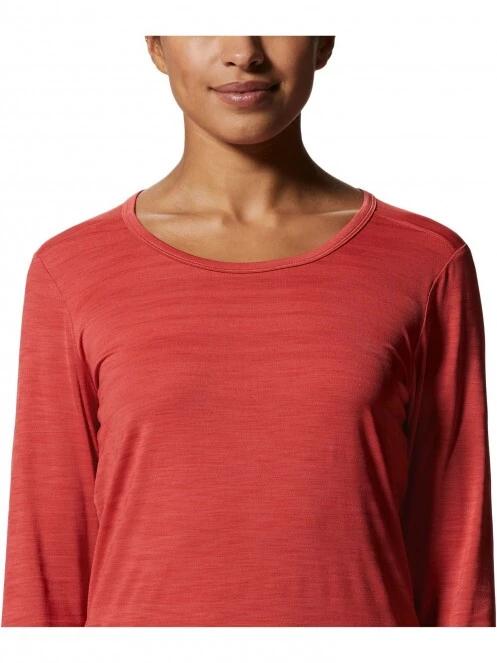 Mountain Hardwear Mighty Stripe Long Sleeve női hosszú ujjú sport póló piros színben 5