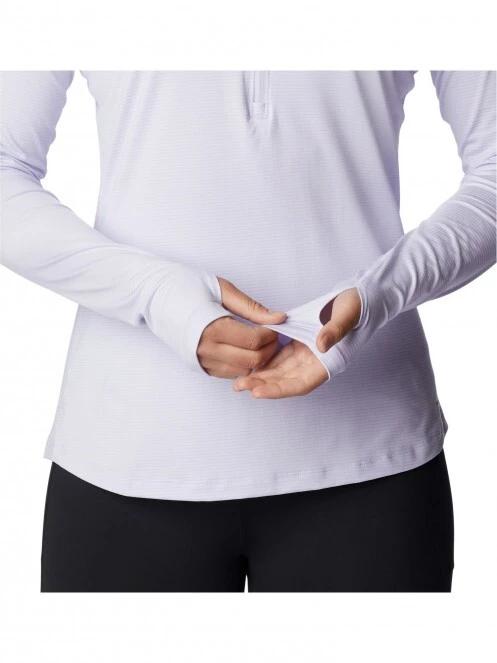 Columbia W Endless Trail 1/2 Zip Mesh Long Sleeve női hosszú ujjú sport póló lila színben 5