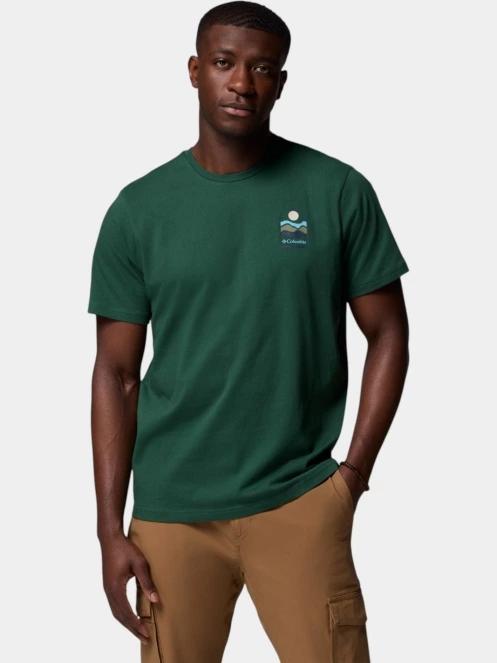 Columbia Explorers Canyon Back Short Sleeve Tee férfi rövid ujjú póló zöld színben 2