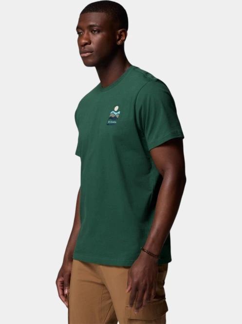 Columbia Explorers Canyon Back Short Sleeve Tee férfi rövid ujjú póló zöld színben 3