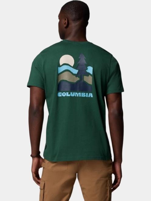 Columbia Explorers Canyon Back Short Sleeve Tee férfi rövid ujjú póló zöld színben 4