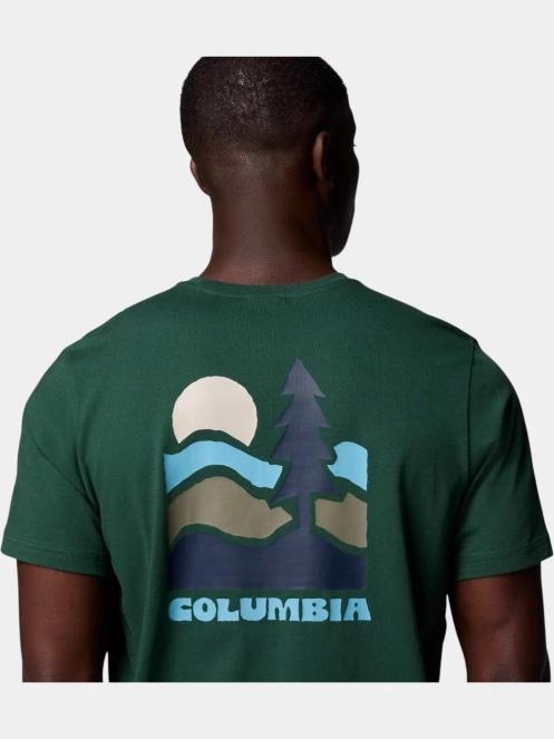 Columbia Explorers Canyon Back Short Sleeve Tee férfi rövid ujjú póló zöld színben 7
