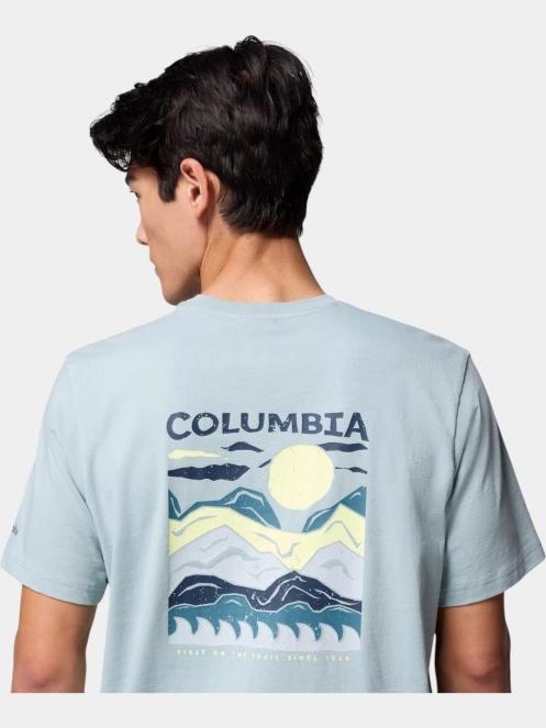 Columbia Explorers Canyon Back Short Sleeve Tee férfi rövid ujjú póló kék színben 6
