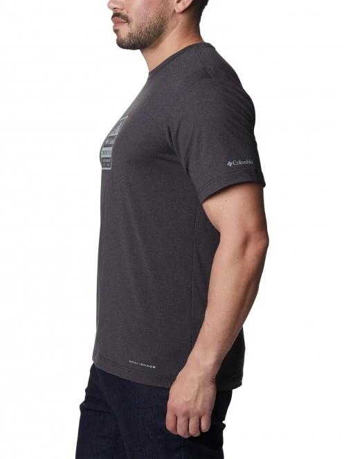 Columbia Tech Trail Front Graphic SS Tee férfi rövid ujjú sport póló fekete színben 3
